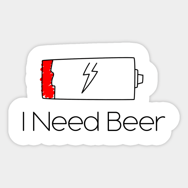 🍻 I Need Beer Funny Beer Lover Sticker by Lisa L. R. Lyons